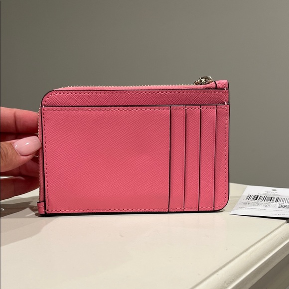 Kate Spade Medium L Zip Chain Wallet Blossom Pink - Picture 5 of 9